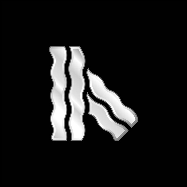 Bacon postříbřená kovová ikona - Vektor, obrázek