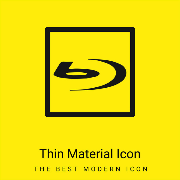 Blu Ray Sign minimal bright yellow material icon - Vector, Image