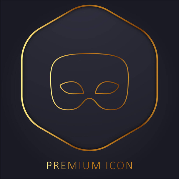 Black Male Carnival Mask golden line premium logo or icon - Vector, Image