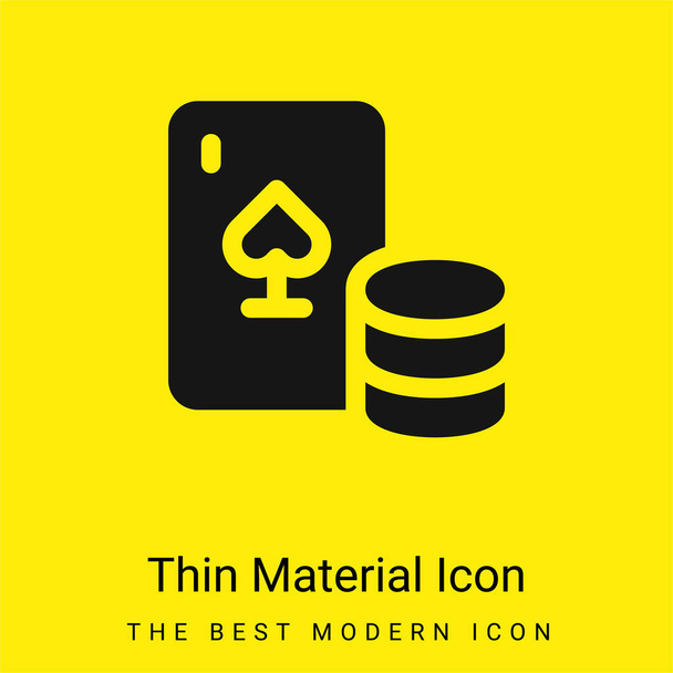 Blackjack minimaal helder geel materiaal icoon - Vector, afbeelding