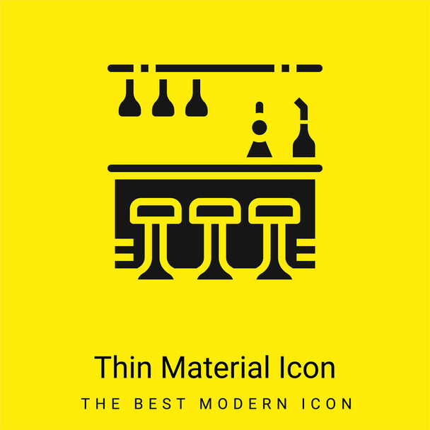 Bar Counter mínimo icono de material amarillo brillante - Vector, Imagen