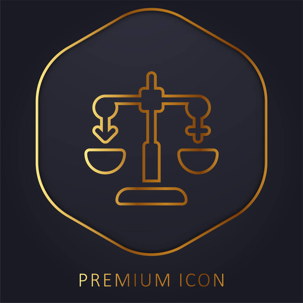 Balans gouden lijn premium logo of pictogram - Vector, afbeelding