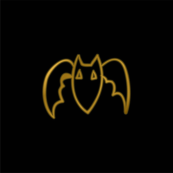 Bat Outline oro placcato icona metallica o logo vettoriale - Vettoriali, immagini