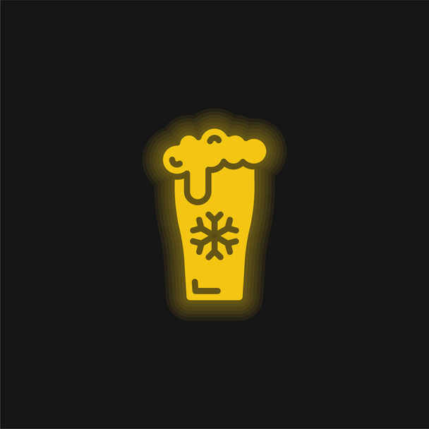 Пивна жовта сяюча неонова ікона
 - Вектор, зображення