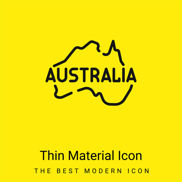 Australië minimale helder geel materiaal icoon - Vector, afbeelding