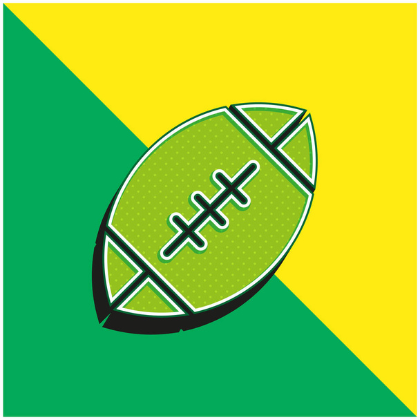 Американський футбольний зелений і жовтий сучасний 3d векторний логотип - Вектор, зображення