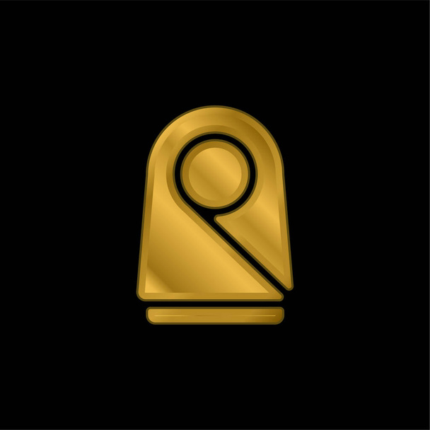 Mujer árabe chapado en oro icono metálico o logo vector - Vector, imagen