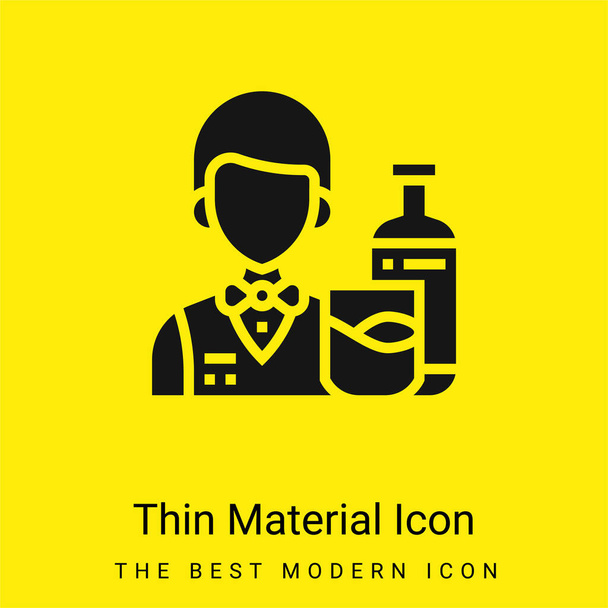 Bartender minimal bright yellow material icon - Vector, Image