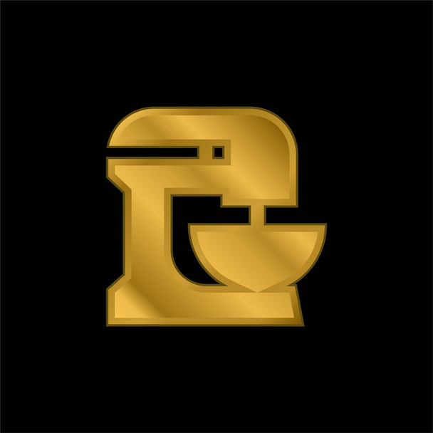Bater banhado a ouro ícone metálico ou vetor logotipo - Vetor, Imagem
