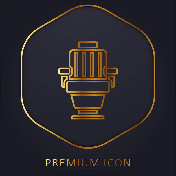 Логотип или иконка золотой линии кресла - Вектор,изображение