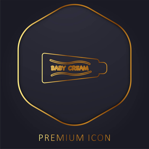 Baby Cream Variant golden line premium logo or icon - Vector, Image