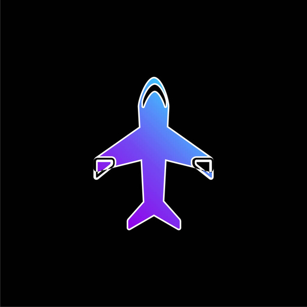 Gran avión azul gradiente icono de vector - Vector, imagen