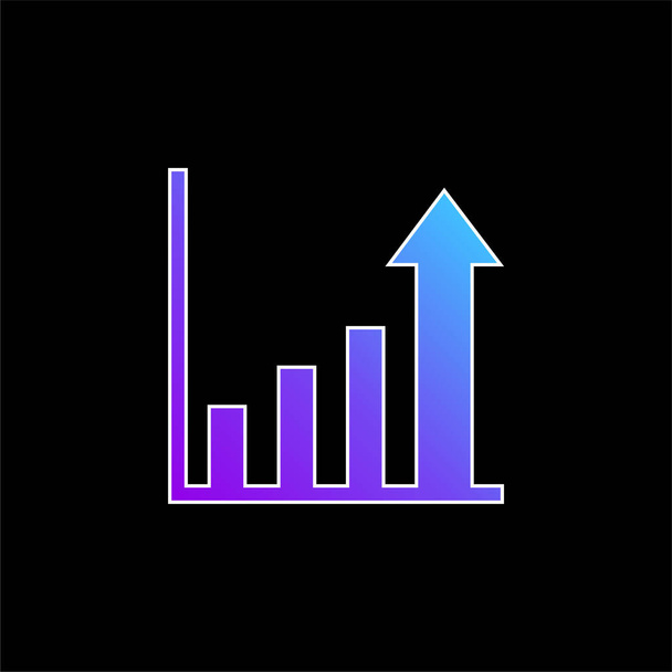 Gráfico de barras azul icono de vector gradiente - Vector, Imagen