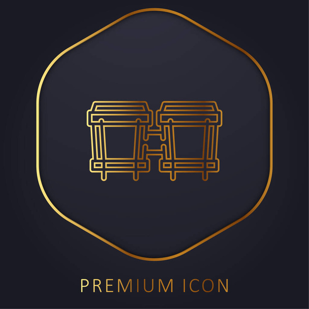 Bongos golden line premium logo or icon - Vector, Image