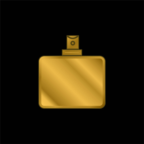 Μαύρο δοχείο μπουκαλιών λουτρών με το επίχρυσο μεταλλικό εικονίδιο ή το διάνυσμα λογότυπων συστημάτων ψεκασμού - Διάνυσμα, εικόνα