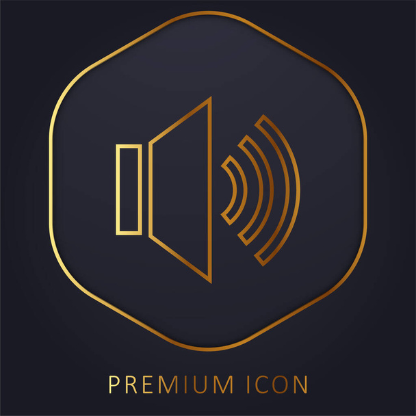Audio golden line premium logo or icon - Vector, Image