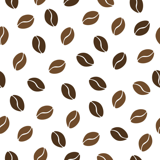 Vektor kávé minta. Kávébab zökkenőmentes minta. Egyszerű kávé minta egy fehér háttér. - Vektor, kép