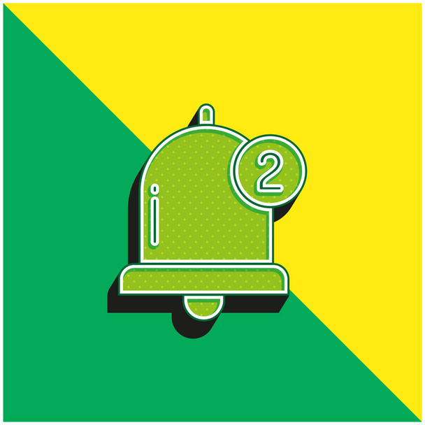 Bell Πράσινο και κίτρινο σύγχρονο 3d διάνυσμα εικονίδιο λογότυπο - Διάνυσμα, εικόνα