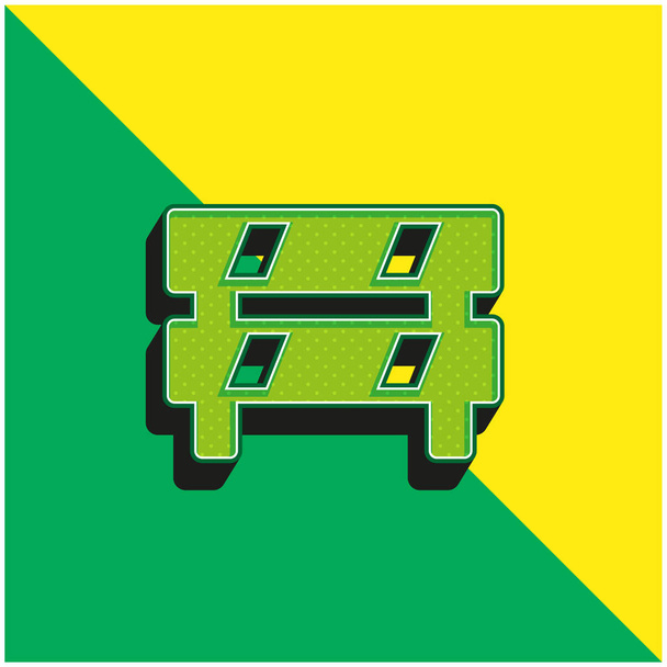 Зелений бар'єр і жовтий сучасний 3d векторний логотип ікони - Вектор, зображення
