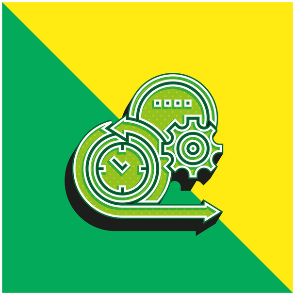 Logo vectoriel 3D moderne vert agile et jaune - Vecteur, image