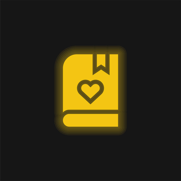 Knižní žlutá zářící ikona - Vektor, obrázek