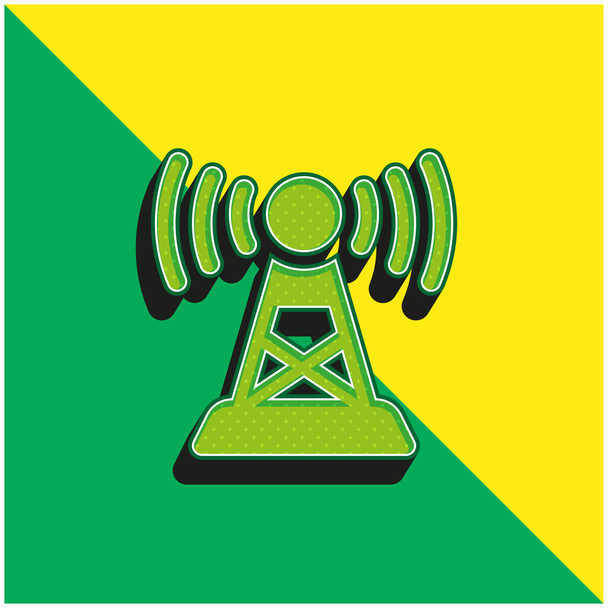 Anténa Zelené a žluté moderní 3D vektorové logo - Vektor, obrázek