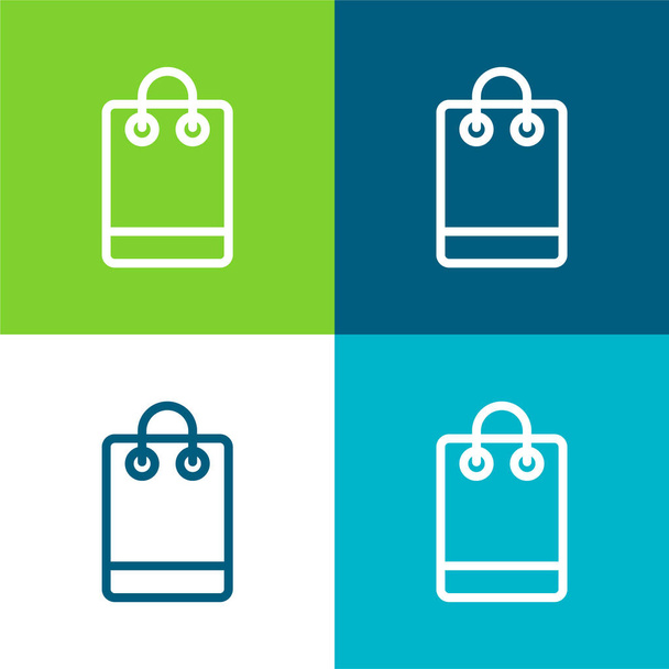 Táska Lakás négy szín minimális ikon készlet - Vektor, kép
