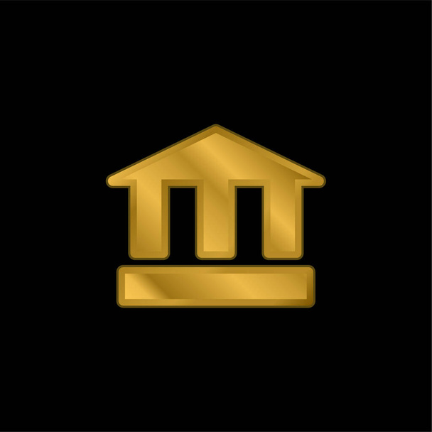 Antik Okul altın kaplama metalik simge veya logo vektörü - Vektör, Görsel