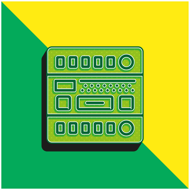 Analízis Zöld és sárga modern 3D vektor ikon logó - Vektor, kép