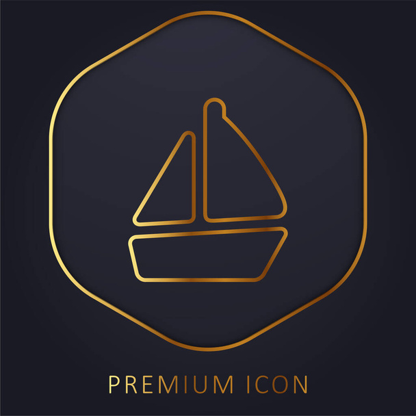 Човен золота лінія преміум логотип або значок
 - Вектор, зображення
