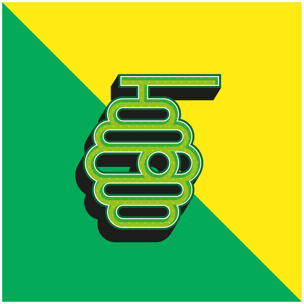 Bee Green a žluté moderní 3D vektorové logo - Vektor, obrázek