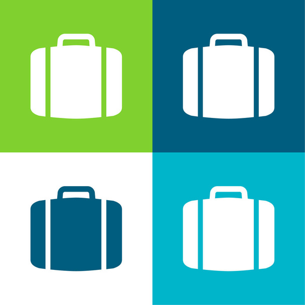 Equipaje Conjunto de iconos mínimo de cuatro colores - Vector, imagen