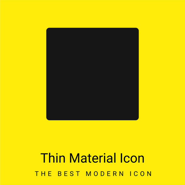 Musta neliön muotoinen minimaalinen kirkkaan keltainen materiaali kuvake - Vektori, kuva