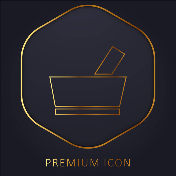 Bowl línea de oro logotipo premium o icono - Vector, Imagen