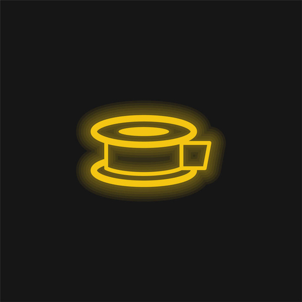 Klebeband gelb leuchtendes Neon-Symbol - Vektor, Bild