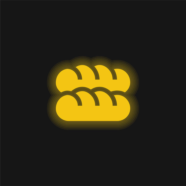Багет жовта сяюча неонова іконка
 - Вектор, зображення