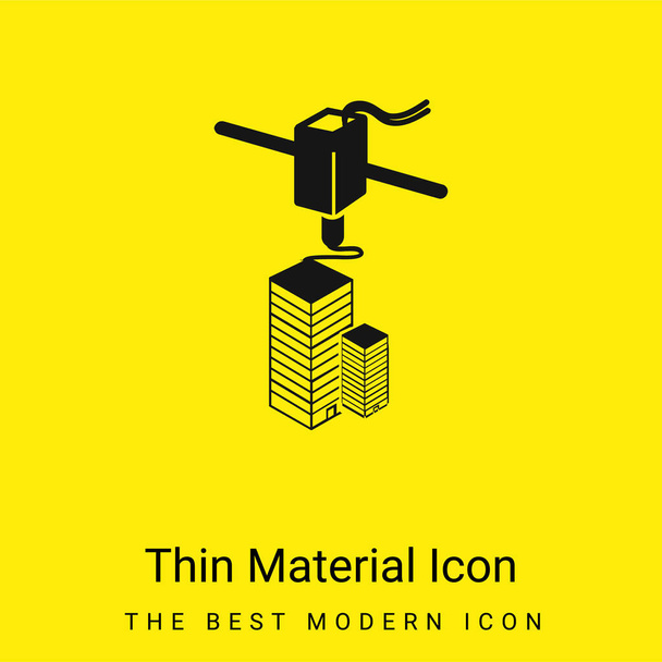 3d Printer Printing minimal bright yellow material icon - Vector, Image