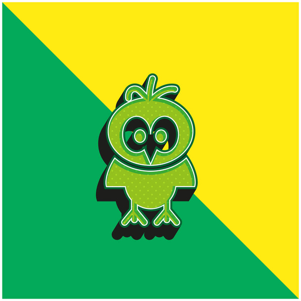 Bird Πράσινο και κίτρινο σύγχρονο 3d διάνυσμα εικονίδιο λογότυπο - Διάνυσμα, εικόνα