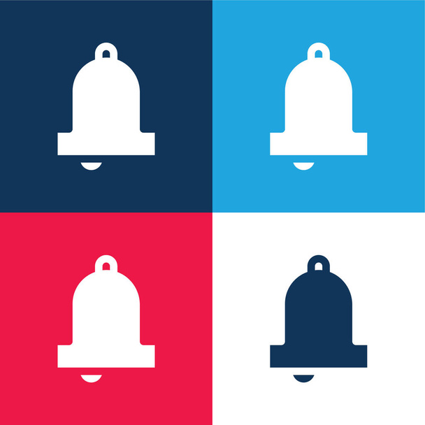 Bell blu e rosso quattro colori set icona minimale - Vettoriali, immagini