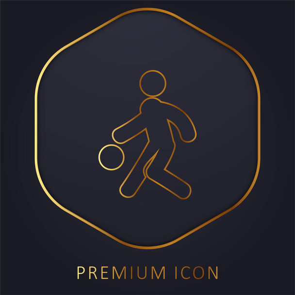 Basketbalspeler gouden lijn premium logo of pictogram - Vector, afbeelding
