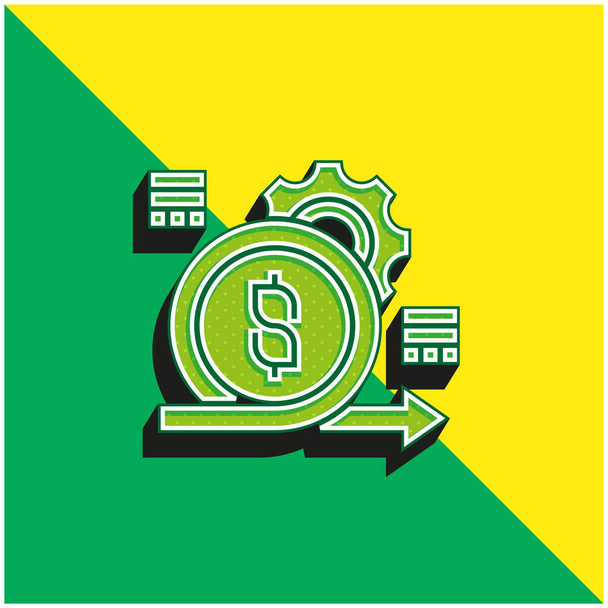 Ευέλικτο πράσινο και κίτρινο σύγχρονο 3d διάνυσμα εικονίδιο λογότυπο - Διάνυσμα, εικόνα