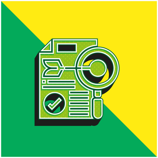 Ακρίβεια Πράσινο και κίτρινο σύγχρονο 3d διάνυσμα εικονίδιο λογότυπο - Διάνυσμα, εικόνα
