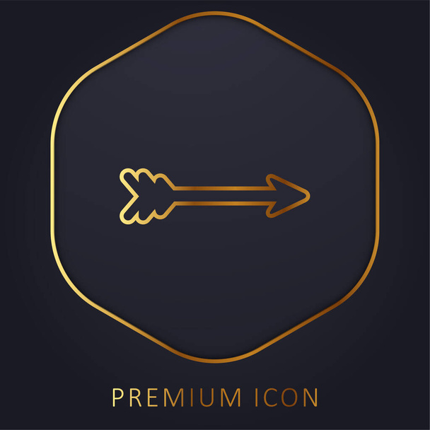 Flèche ligne d'or logo premium ou icône - Vecteur, image