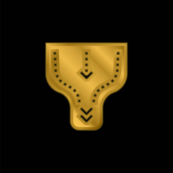 Wąskie gardło złocone metaliczna ikona lub wektor logo - Wektor, obraz