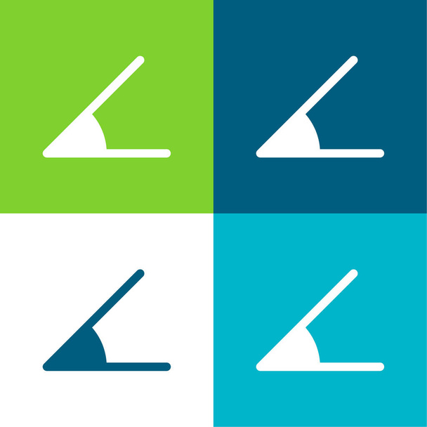 Angle plat quatre couleurs minimum jeu d'icônes - Vecteur, image