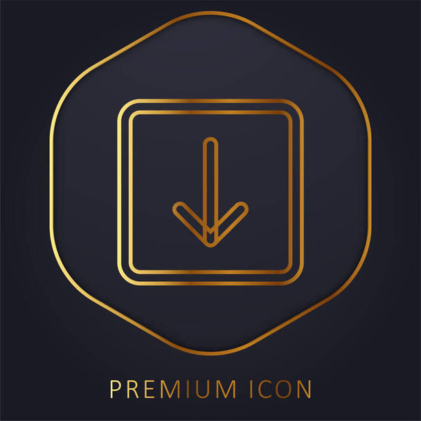 Flecha Abajo línea dorada logotipo premium o icono - Vector, imagen