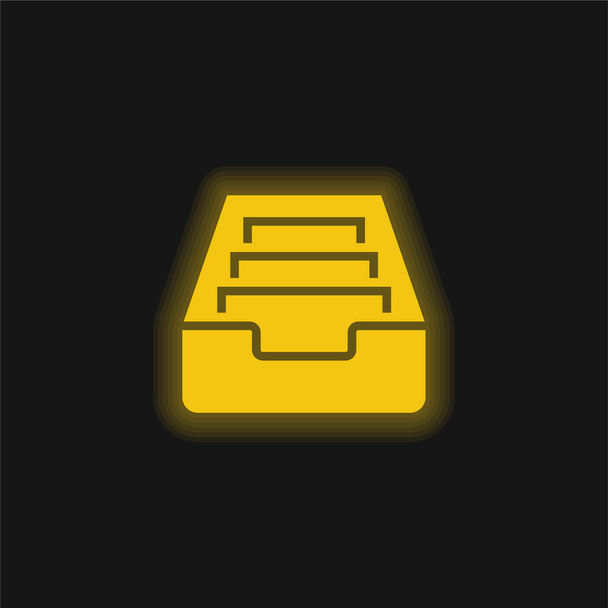 Archive icône jaune néon brillant - Vecteur, image