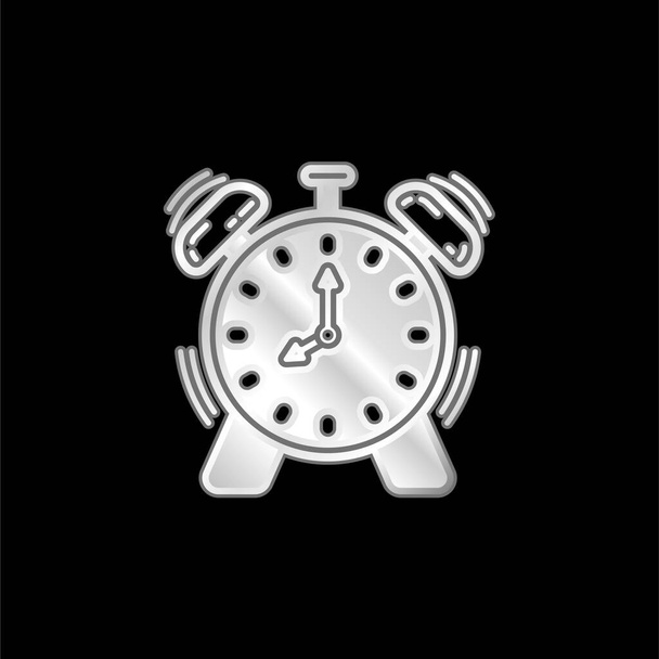 Alert ikona metaliczna pokryta srebrem - Wektor, obraz