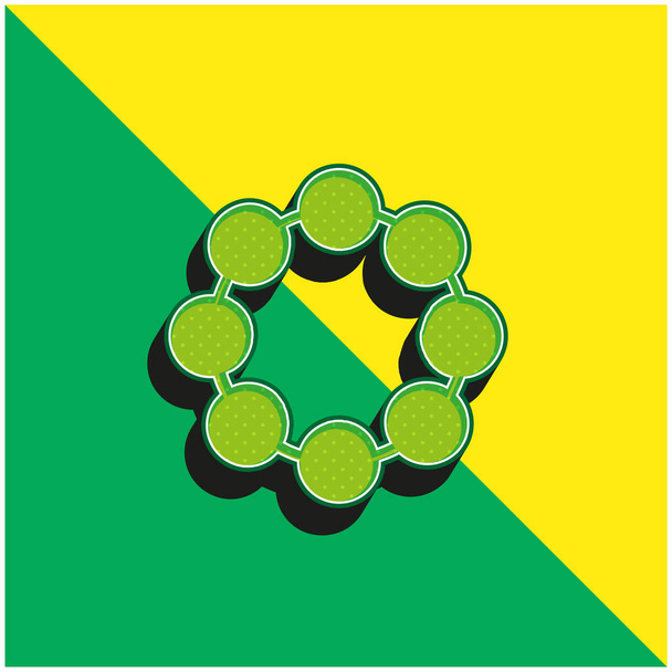 Perlina verde e giallo moderno 3d vettoriale icona logo - Vettoriali, immagini