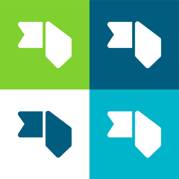 Bookmark Conjunto de ícones mínimos de quatro cores plano - Vetor, Imagem